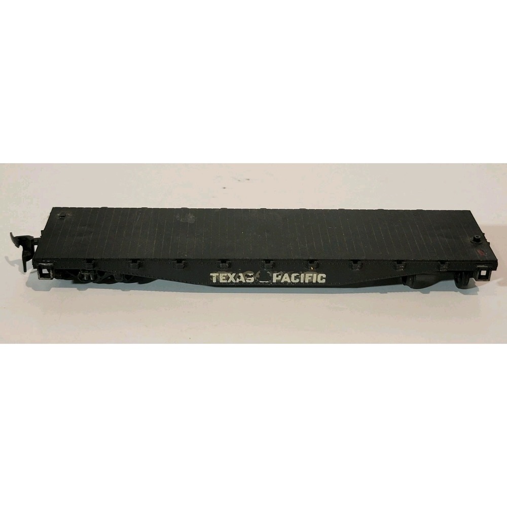 Vintage HO Scale Texas & Pacific Black Flatcar‎ Hobbyline Model Train Car